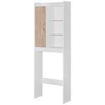 Better Home Products 3409-ACE-WHT-OAK Ace Over-the-Toilet Storage Shelf In White & Natural Oak