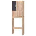 Better Home 3412-ACE-WHT-OAK Ace Over-the-Toilet Storage Organizer In White & Natural Oak