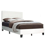 Better Home Products ELGNT-50-WHT Elegant Faux Leather Upholstered Panel Bed Queen In White