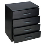 Liz Super Jumbo 4 Drawer Storage Chest Dresser In Black