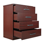 Better Home Products LD4-LIZ-MAH Liz Super Jumbo 4 Drawer Storage Chest Dresser In Mahogany