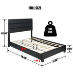 Products NAPOLI-46-BLK Napoli Faux Leather Upholstered Platform Bed Full Black