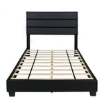 Better Home Products NAPOLI-46-BLK Napoli Faux Leather Upholstered Platform Bed Full Black