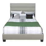 Napoli Faux Leather Upholstered Platform Bed Full Gray