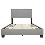 Better Home Products NAPOLI-46-GRY Napoli Faux Leather Upholstered Platform Bed Full Gray