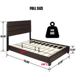 Better Home NAPOLI-46-TOB Napoli Faux Leather Upholstered Platform Bed Full Tobacco