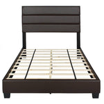 Better Home Products NAPOLI-46-TOB Napoli Faux Leather Upholstered Platform Bed Full Tobacco