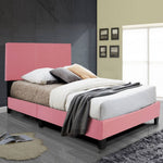 Better Home NORA-33-PNK Nora Faux Leather Upholstered Twin Panel Bed In Pink