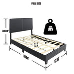 Better Home NORA-46-BLK Nora Faux Leather Upholstered Full Panel Bed In Black