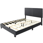 NORA-46-BLK Nora Faux Leather Upholstered Full Panel Bed In Black