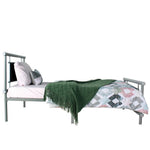 Better Home SIESTA-33-GRY-BLK Siesta Faux Leather Metal Bed Frame Twin In Gray - Black