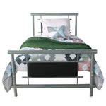 Better Home Siesta Faux Leather Metal Bed Frame Twin In Gray - Black
