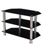 Better Home TV-1300-BLK Bruckner Tempered Glass TV Stand For 40-inch TV In Black