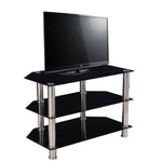 TV-1300-BLK Bruckner Tempered Glass TV Stand For 40-inch TV In Black