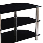 Better Home Products TV-1300-BLK Bruckner Tempered Glass TV Stand For 40-inch TV In Black