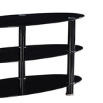 TV-1350-BLK Neo Oval Tempered Glass TV Stand For 40-inch TV In Black