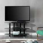 Better Home Products TV-1350-BLK Neo Oval Tempered Glass TV Stand For 40-inch TV In Black