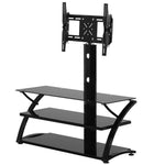 Better Home TV600 Rosa Swivel Mount Glass TV Stand For 60-inch TV In Black