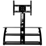 TV600 Rosa Swivel Mount Glass TV Stand For 60-inch TV In Black