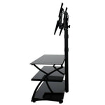 Better Home Products TV600 Rosa Swivel Mount Glass TV Stand For 60-inch TV In Black
