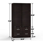 Better Home W44-TOB Sarah Modern Wood Double Sliding Door Armoire In Tobacco