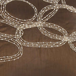 Benzara 18 x 18 Inch Poly Silk Beaded Cotton Pillow, Set of 2, Brown and Silver