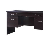 Benzara 55 Inches Wooden Desk with 4 Lockable Drawers, Dark Brown