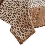 Benzara 10 Piece King Polyester Comforter Set with Celtic Knots, Brown and Gold