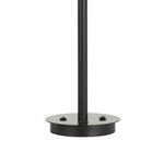 Benzara Tubular Metal Table Lamp with 2 Tier Translucent Shades, Black and White