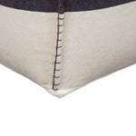Benzara Square Shaped Pouf with Hand Quilting and Star Design, White and Black