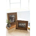 Set of Two Rustic Recycled Wood Photo Frames – 12