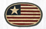 Rustic Farmhouse Jute Oval Placemat with Flag Design 13x19