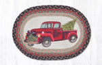 Earth Rugs Christmas Truck Oval Placemat 13x19 Handcrafted Jute Holiday Table Decor