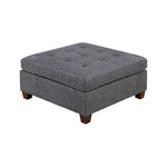Benzara Contemporary Leatherette Rectangular tufted Ottoman, Gray