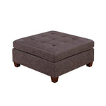 Benzara BM228578 Contemporary Leatherette Corner Wedge with Tufted Back, Dark Brown