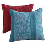 Benzara Thames 5 Piece Queen Size Cotton Quilt Set with Log Cabin Pattern, Multicolor