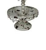 Benzara Rustic 3 Tier Iron Tray Rack with Spool Turned Design, Antique White