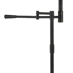 Benzara Metal Body Table Lamp with Swing Arm and Hardback Shade, Black and Beige