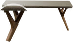 Benzara Modern Style Wooden Coffee Table with Concrete Top, Brown and Gray