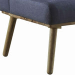 Benzara Fabric 2 Seater Loveseat Sofa with Splayed Legs and Padded Seat, Blue and Brown