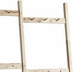Benzara Center Partitioned Wooden Garment Rack with Peg Hooks, Light Brown