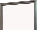Benzara Wooden Frame Mirror with Mounting Hardware, Gray and Silver