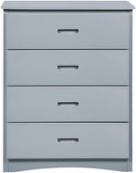Benzara Transitional Wooden Chest with 4 Drawers and Recessed Handles, Gray