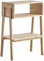 Benzara Wooden Console Table with 2 Open Compartments, Natural Brown