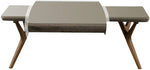 Benzara Modern Style Wooden Coffee Table with Concrete Top, Brown and Gray