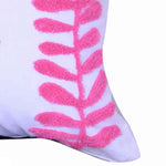 Benzara 18 X 18 Inch Cotton Pillow with Sprig Pattern Embroidery, Set of 2, Multicolor