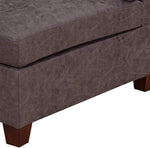 Benzara BM228578 Leatherette Corner Wedge Dark Brown