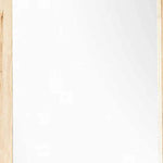 Benzara Rectangular Wooden Frame Wall Mirror with Textured Detail, Brown