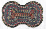 DB-43 Burgundy/Blue/Gray Large Dog Bone Braided Rug