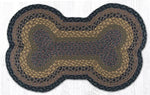 Earth Rugs DB-99 Brown/Black/Charcoal Large Dog Bone Braided Rug